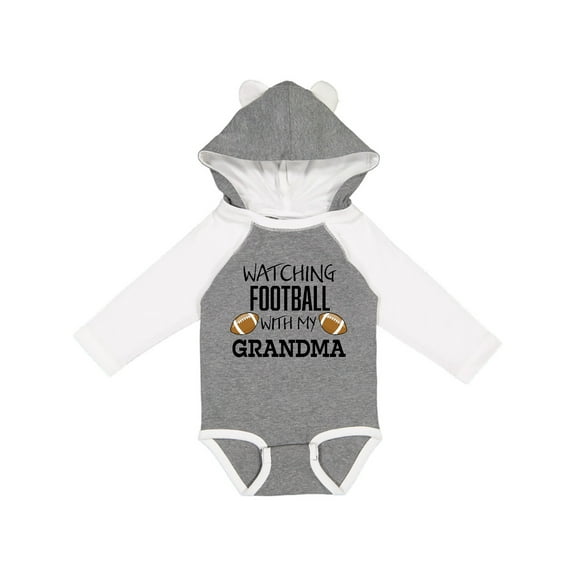 Inktastic Watching Football with my Grandma Boys or Girls Long Sleeve Baby Bodysuit