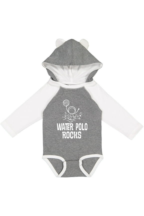 Water Polo Rocks Sports Team Boys or Girls Long Sleeve Baby Bodysuit