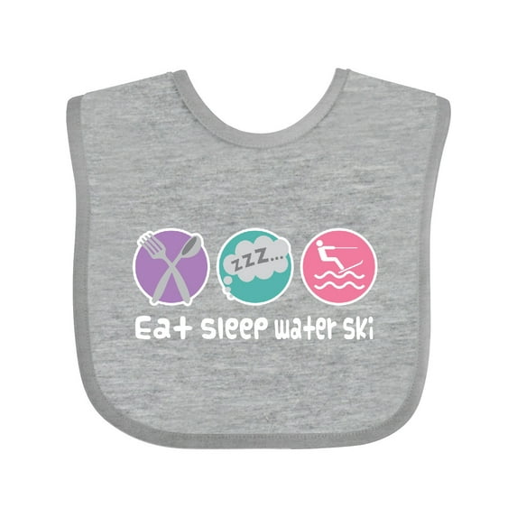 Inktastic Water Skiing Eat Sleep Water Ski Girls Baby Bib