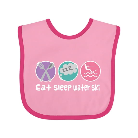 Inktastic Water Skiing Eat Sleep Water Ski Girls Baby Bib