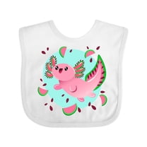 Inktastic Watermelon Axolotl Boys or Girls Baby Bib