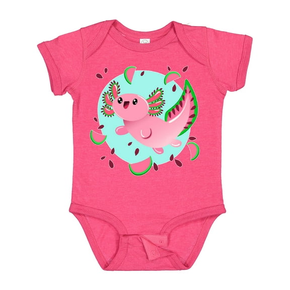 Inktastic Watermelon Axolotl Boys or Girls Baby Bodysuit