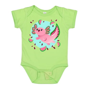 Inktastic Watermelon Axolotl Boys or Girls Baby Bodysuit