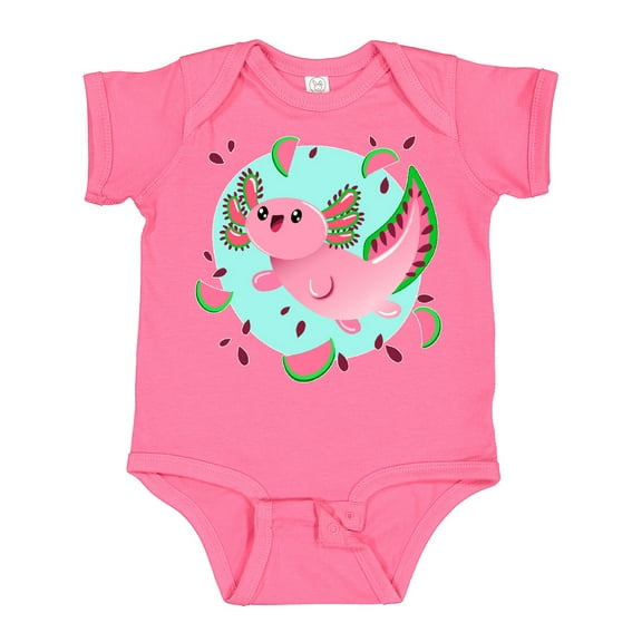 Inktastic Watermelon Axolotl Boys or Girls Baby Bodysuit