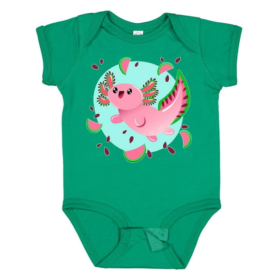 Inktastic Watermelon Axolotl Boys or Girls Baby Bodysuit