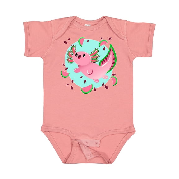 Inktastic Watermelon Axolotl Boys or Girls Baby Bodysuit