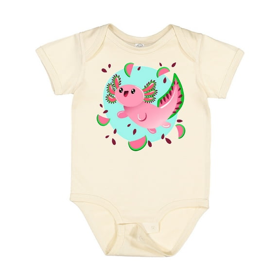 Inktastic Watermelon Axolotl Boys or Girls Baby Bodysuit