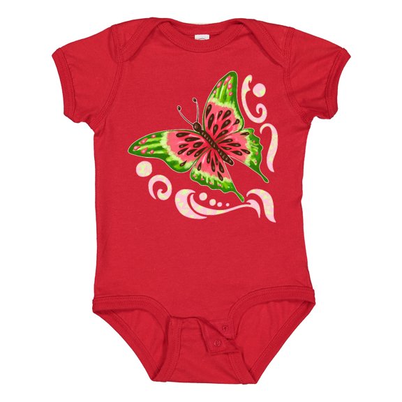 Inktastic Watermelon Butterfly Boys or Girls Baby Bodysuit