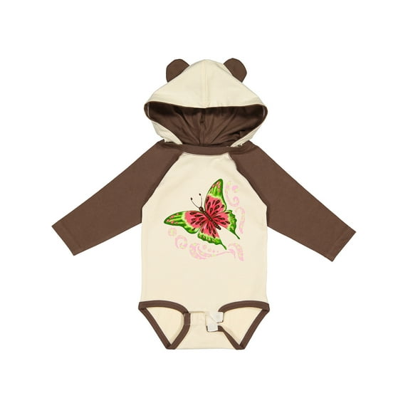 Inktastic Watermelon Butterfly Boys or Girls Long Sleeve Baby Bodysuit