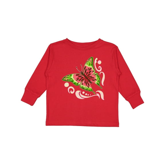 Inktastic Watermelon Butterfly Boys or Girls Long Sleeve Toddler T-Shirt