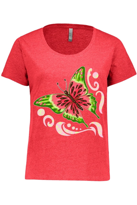 Watermelon Butterfly Women's Plus Size T-Shirt