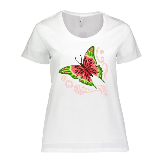 Inktastic Watermelon Butterfly Women's Plus Size T-Shirt