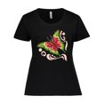 thumbnail image 1 of Inktastic Watermelon Butterfly Women's Plus Size T-Shirt, 1 of 5