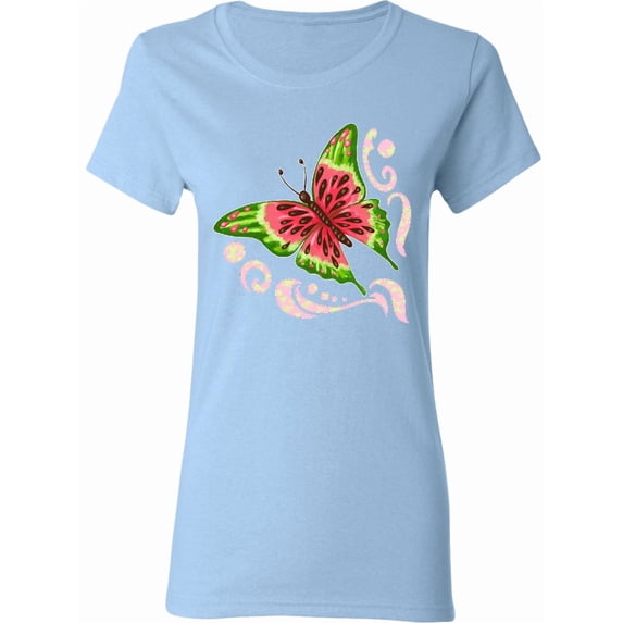 Inktastic Watermelon Butterfly Women's T-Shirt