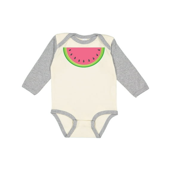 Inktastic Watermelon Slice Boys or Girls Long Sleeve Baby Bodysuit