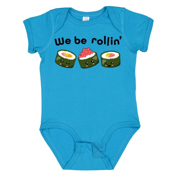 Inktastic We Be Rollin Cute Sushi Boys or Girls Baby Bodysuit