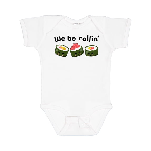 Inktastic We Be Rollin Cute Sushi Boys or Girls Baby Bodysuit