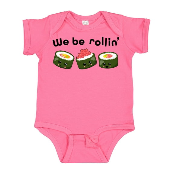 Inktastic We Be Rollin Cute Sushi Boys or Girls Baby Bodysuit