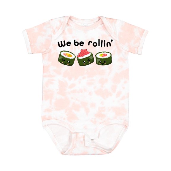 Inktastic We Be Rollin Cute Sushi Boys or Girls Baby Bodysuit
