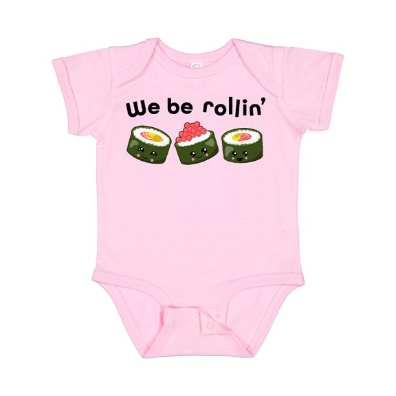 Inktastic We Be Rollin Cute Sushi Boys or Girls Baby Bodysuit
