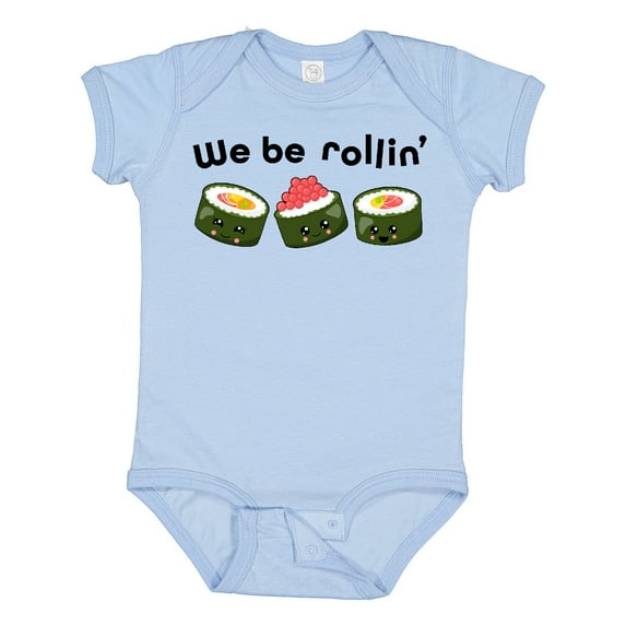 Inktastic We Be Rollin Cute Sushi Boys or Girls Baby Bodysuit