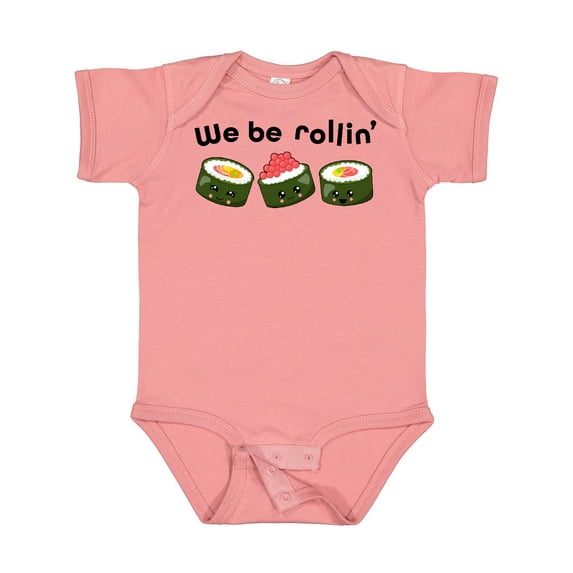 Inktastic We Be Rollin Cute Sushi Boys or Girls Baby Bodysuit