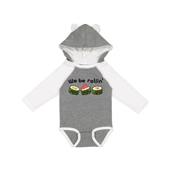 Inktastic We Be Rollin Cute Sushi Boys or Girls Long Sleeve Baby Bodysuit