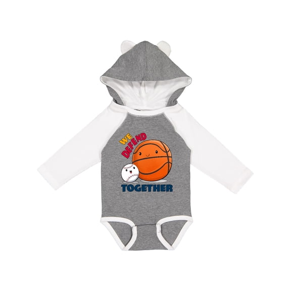 Inktastic We Defend Together- baseball, basketball Boys or Girls Long Sleeve Baby Bodysuit