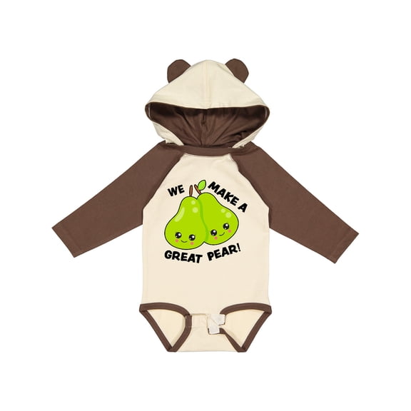 Inktastic We Make a Great Pear Valentine Girls Long Sleeve Baby Bodysuit