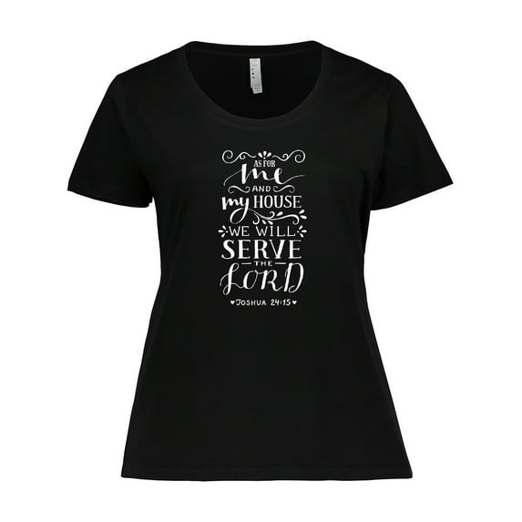 Inktastic We Will Serve The Lord Bible Verse Women's Plus Size T-Shirt
