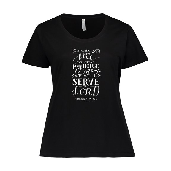 Inktastic We Will Serve The Lord Bible Verse Women's Plus Size T-Shirt