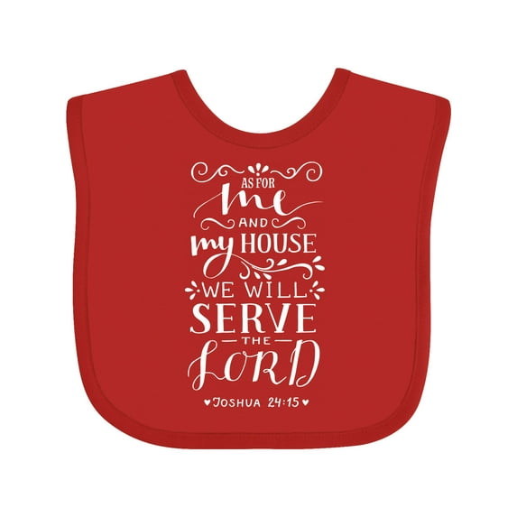 Inktastic We Will Serve the Lord Bible Verse Boys or Girls Baby Bib