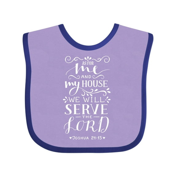 Inktastic We Will Serve the Lord Bible Verse Boys or Girls Baby Bib