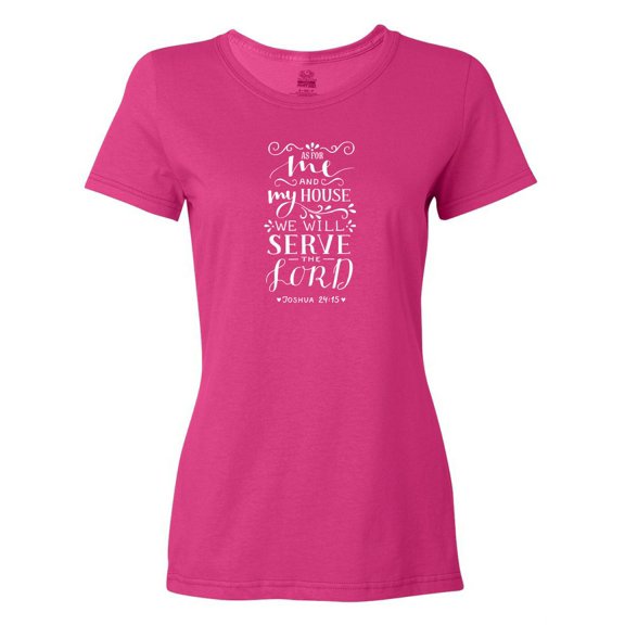 Inktastic We Will Serve the Lord Bible Verse Women's T-Shirt