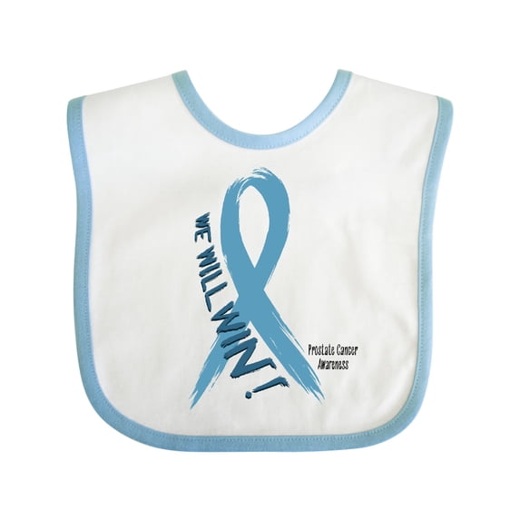 Inktastic We Will Win Against Prostate Cancer Ribbon Boys or Girls Baby Bib