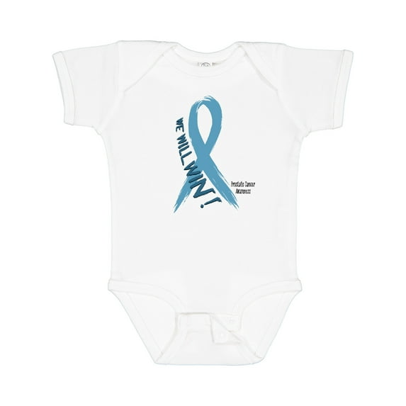 Inktastic We Will Win Against Prostate Cancer Ribbon Boys or Girls Baby Bodysuit