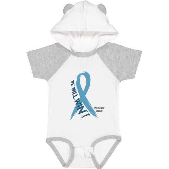 Inktastic We Will Win Against Prostate Cancer Ribbon Boys or Girls Baby Bodysuit