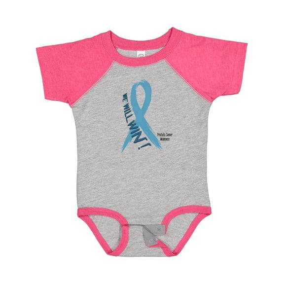 Inktastic We Will Win Against Prostate Cancer Ribbon Boys or Girls Baby Bodysuit