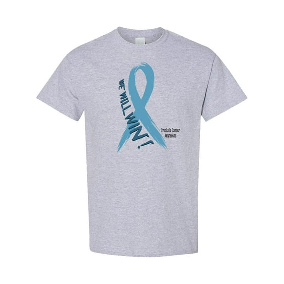 Inktastic We Will Win Against Prostate Cancer Ribbon T-Shirt