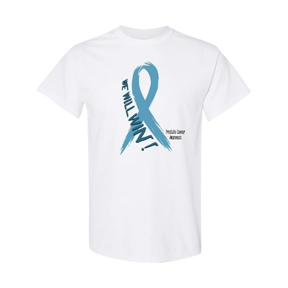 Inktastic We Will Win Against Prostate Cancer Ribbon T-Shirt