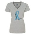 thumbnail image 1 of Inktastic We Will Win Against Prostate Cancer Ribbon Women's V-Neck T-Shirt, 1 of 5