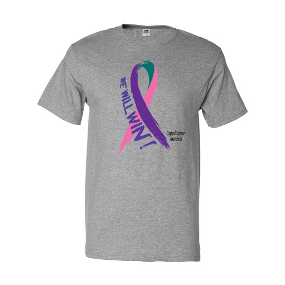 Inktastic We Will Win Against Thyroid Cancer Ribbon T-Shirt