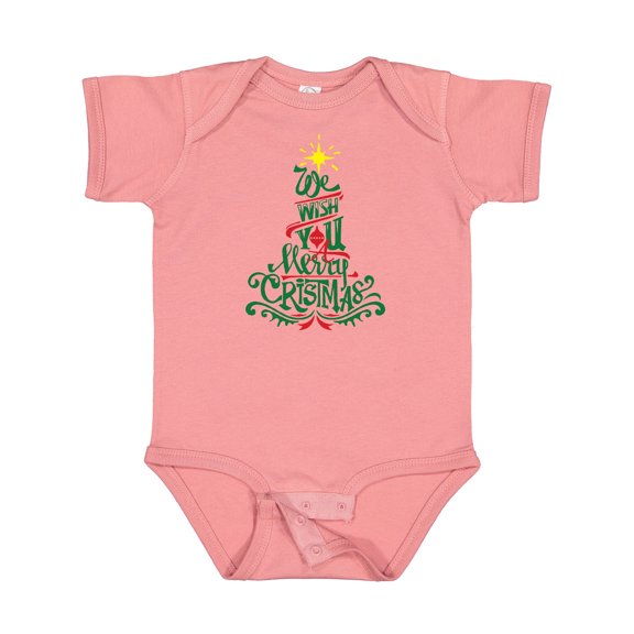 Inktastic We Wish You A Merry Christmas Boys or Girls Baby Bodysuit