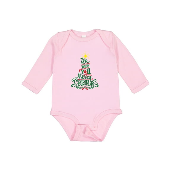 Inktastic We Wish You A Merry Christmas Boys or Girls Long Sleeve Baby Bodysuit