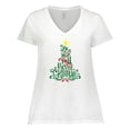 thumbnail image 1 of Inktastic We Wish You A Merry Christmas Women's Plus Size V-Neck T-Shirt, 1 of 5