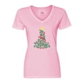 thumbnail image 1 of Inktastic We Wish You A Merry Christmas Women's V-Neck T-Shirt, 1 of 5