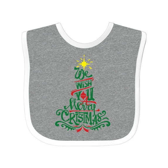 Inktastic We Wish You a Merry Christmas Boys or Girls Baby Bib