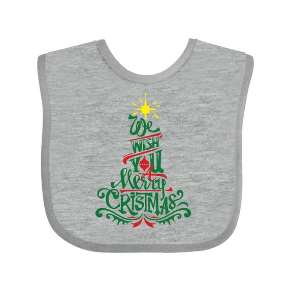 Inktastic We Wish You a Merry Christmas Boys or Girls Baby Bib
