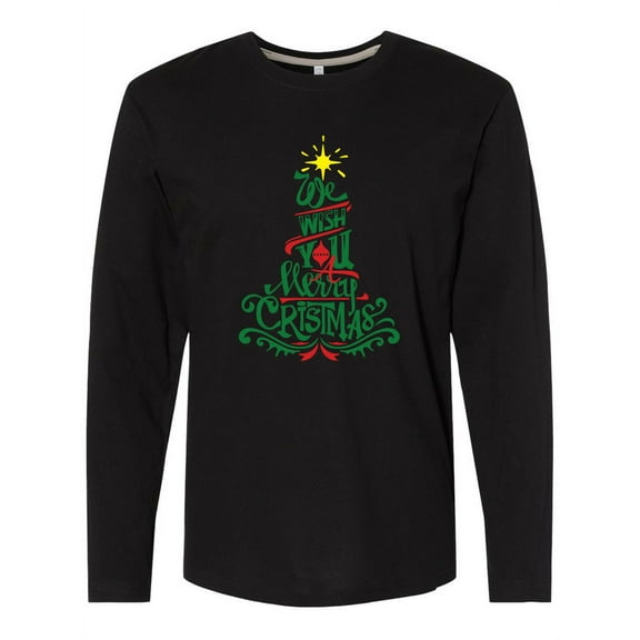 Inktastic We Wish You a Merry Christmas Long Sleeve T-Shirt