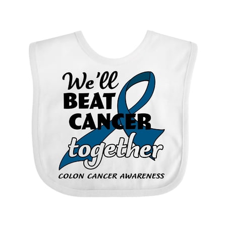 Inktastic We'll Beat Cancer Together- Colon Cancer Awareness Boys or Girls Baby Bib